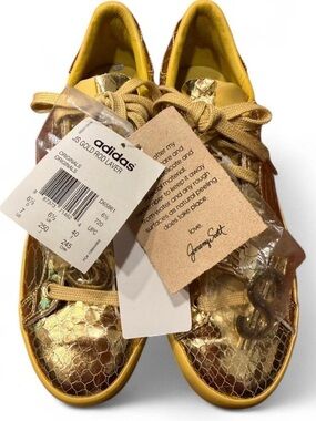 Jeremy Scott x Adidas FW13 Gold Dollar Python Wings Low Top Sneakers